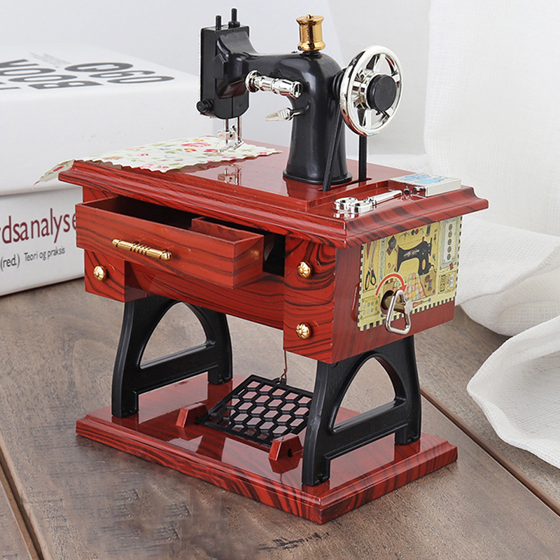 Sewing Machine Music Box Retro Sewing Clockwork Home Crafts Decoration GiftL-bu - Picture 9 of 9