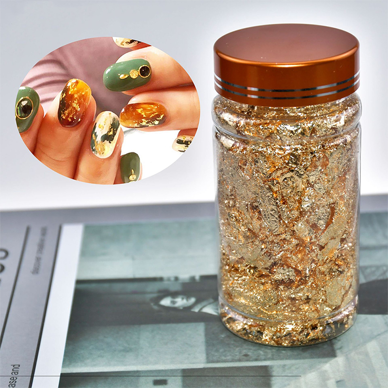 1Bottle Gold Foil Silver Foil Copper Foil Decorated Manicure 2g Gold Foil Sha rf