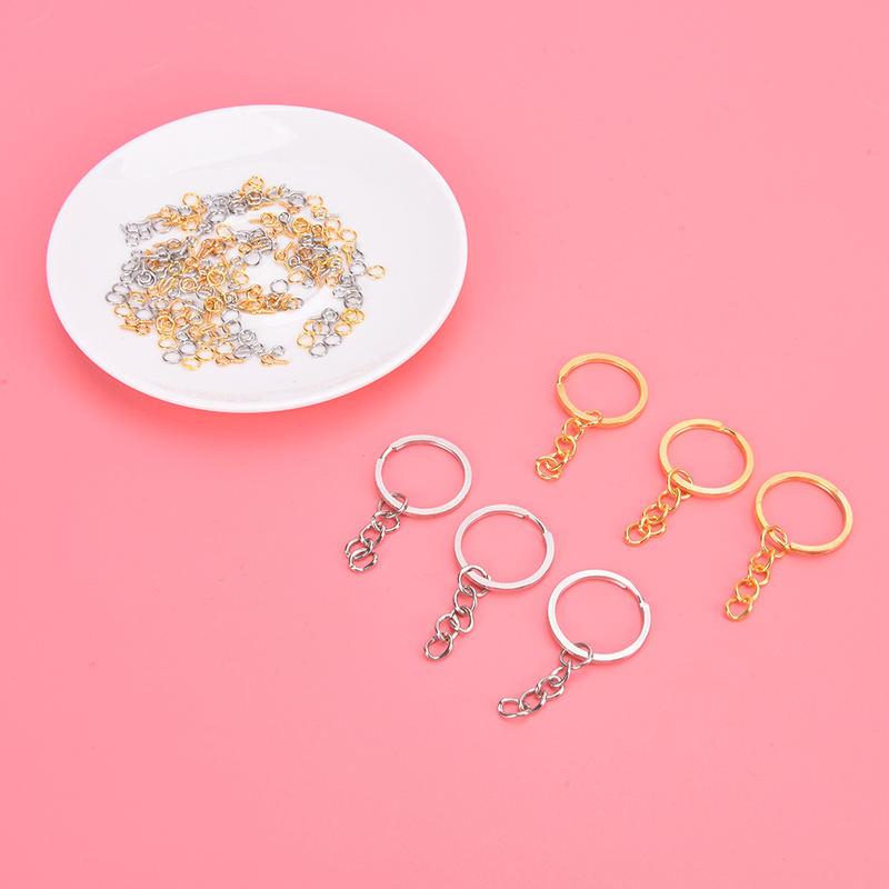 220 Pcs Key Ring with Chain Jump Rings Screw Eye Pins Set for Resin DIY ...