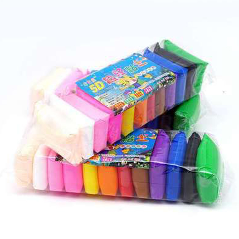 12 colori/set giocattoli argilla leggera aria secca polimero plasticina modellazione argilla HoZ C Th-