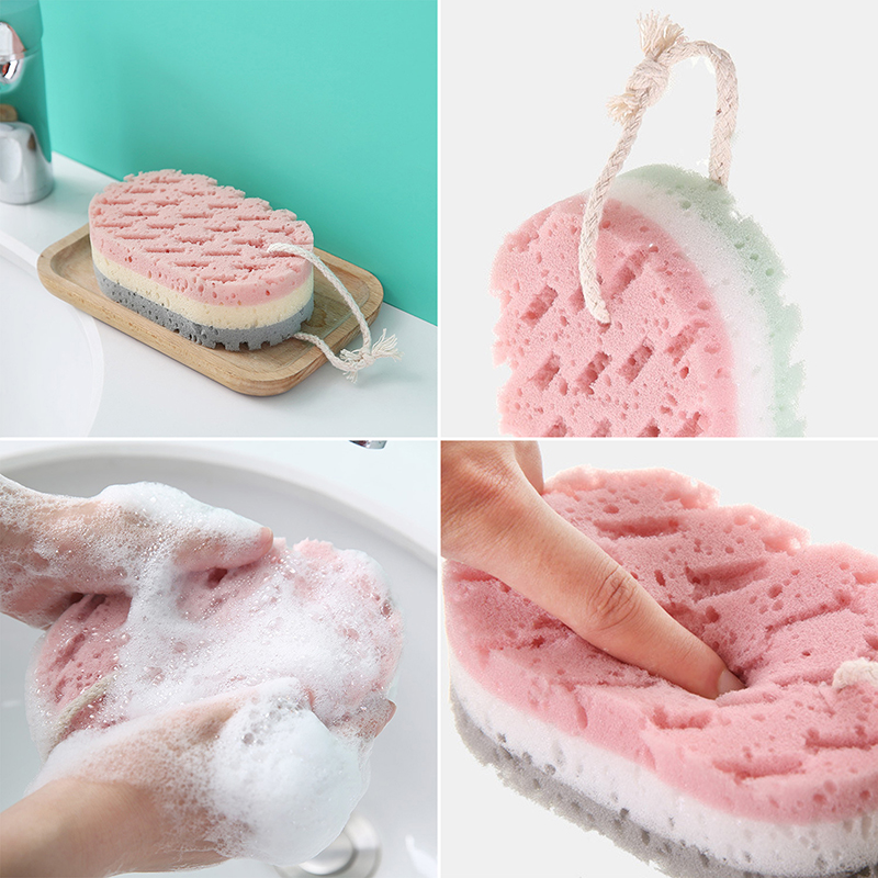 Sponge Bath Ball Shower Rub Exfoliation Massage Brush Bathroom ...