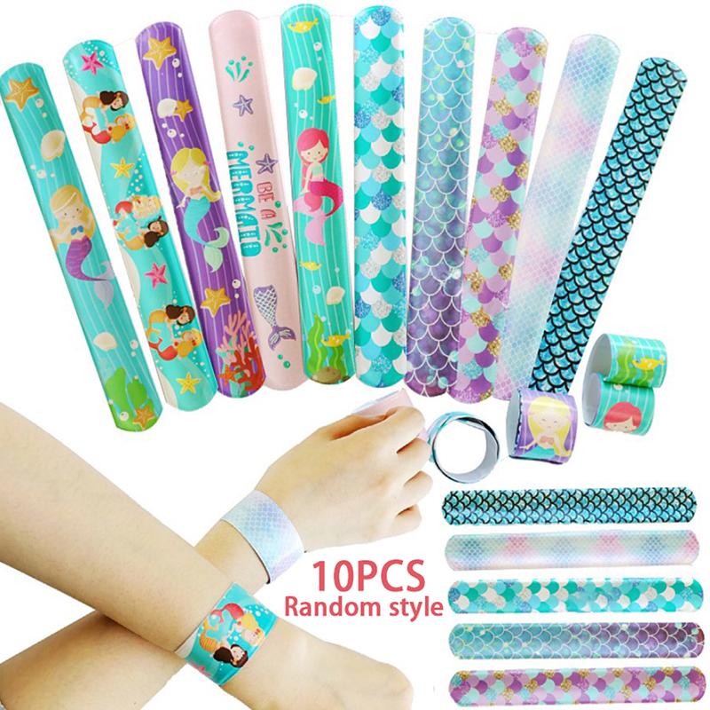 10pcs Mermaid Clap Circle Toys Little Mermaid Theme Party Decorations Girl *wf