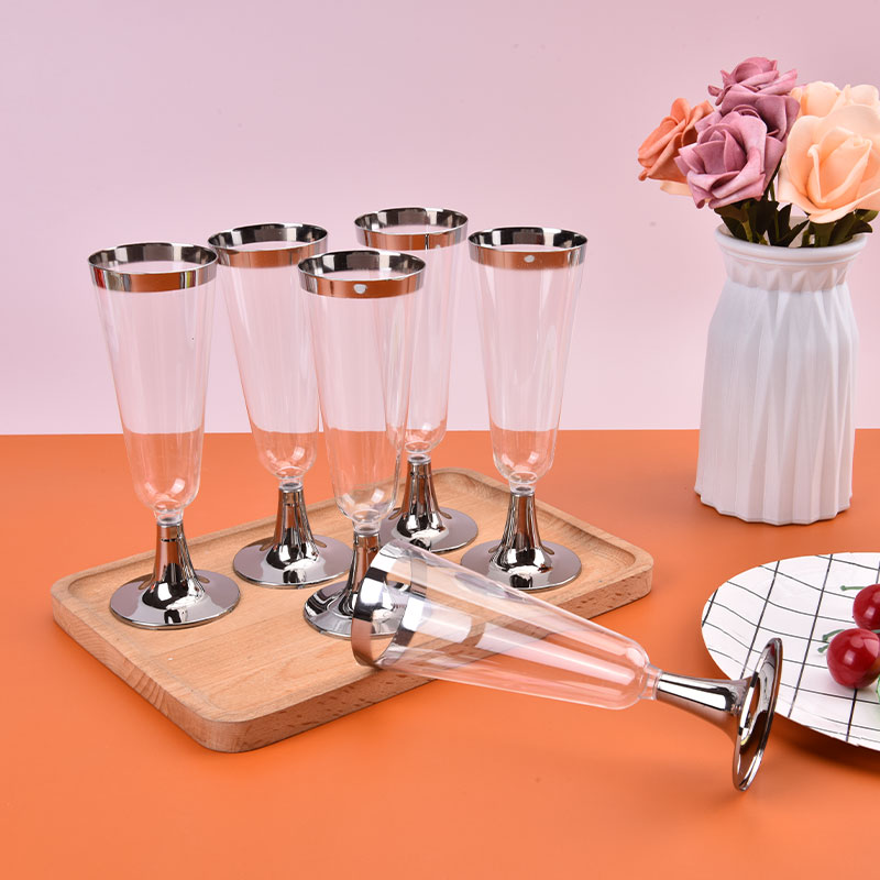 6Pcs Set 150ml Disposable Red Wine Glass Plastic Goblet Wedding