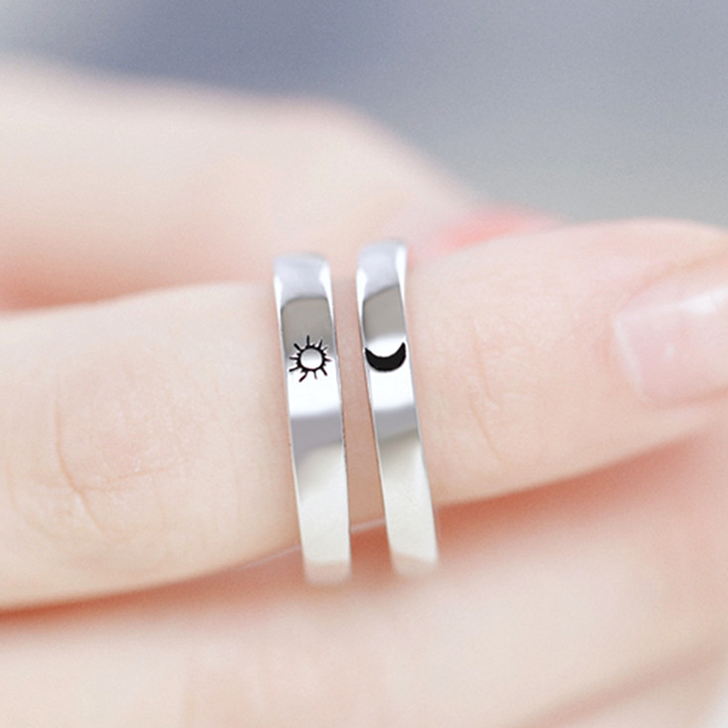 Sun and moon couple rings deals