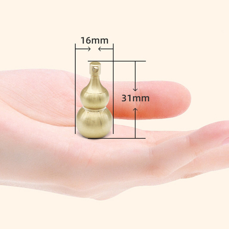 Chinese Natural Feng Shui Brass Gourd Buddhist Good Luck Home Ornament Decor JW SB10420