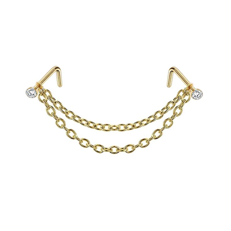 Gold nose chain deals