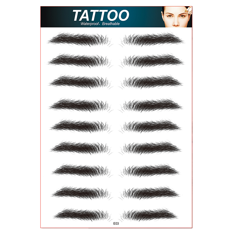 10 Pairs Eyebrow Tattoo for Men Realistic Fake Eyebrows Popular Transfer Sti ❤B❤ - Bild 8 von 11