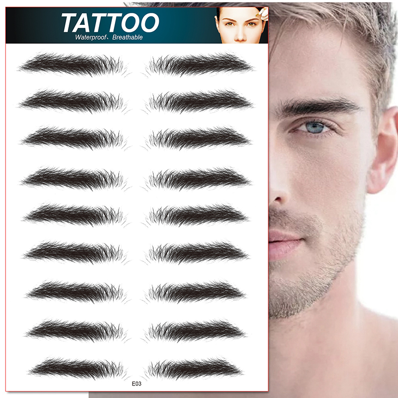 10 Pairs Eyebrow Tattoo for Men Realistic Fake Eyebrows Popular Transfer Sti ❤B❤ - Bild 5 von 11