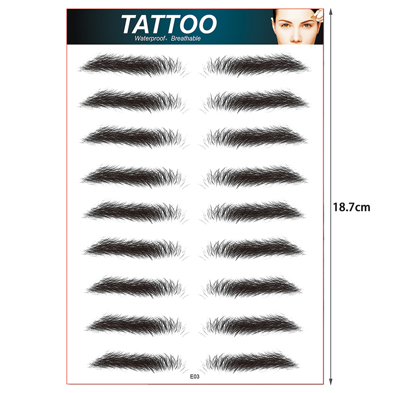 10 Pairs Eyebrow Tattoo for Men Realistic Fake Eyebrows Popular Transfer Sti ❤B❤ - Bild 3 von 11