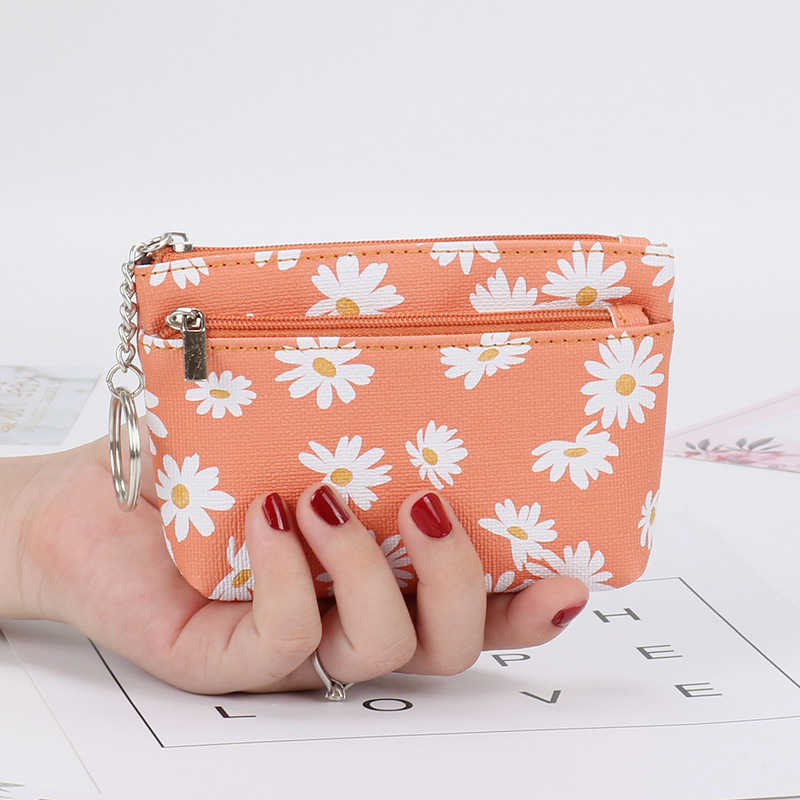 Daisy Coin Purse Women Mini Wallets With Zipper Keychain Card Holder Wal-ID - Picture 15 of 17