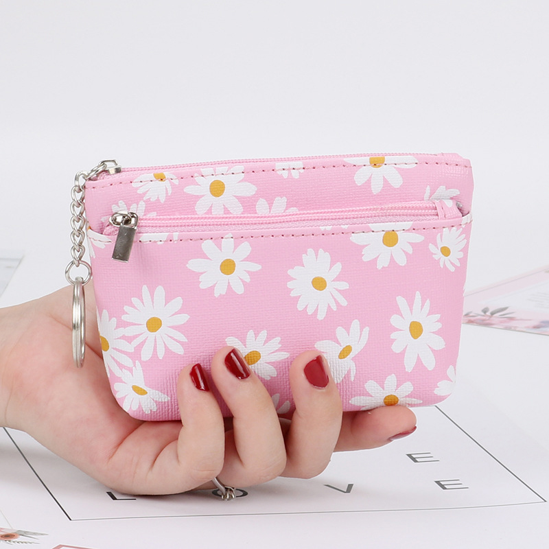 Daisy Coin Purse Women Mini Wallets With Zipper Keychain Card Holder Wal-ID - Picture 10 of 17