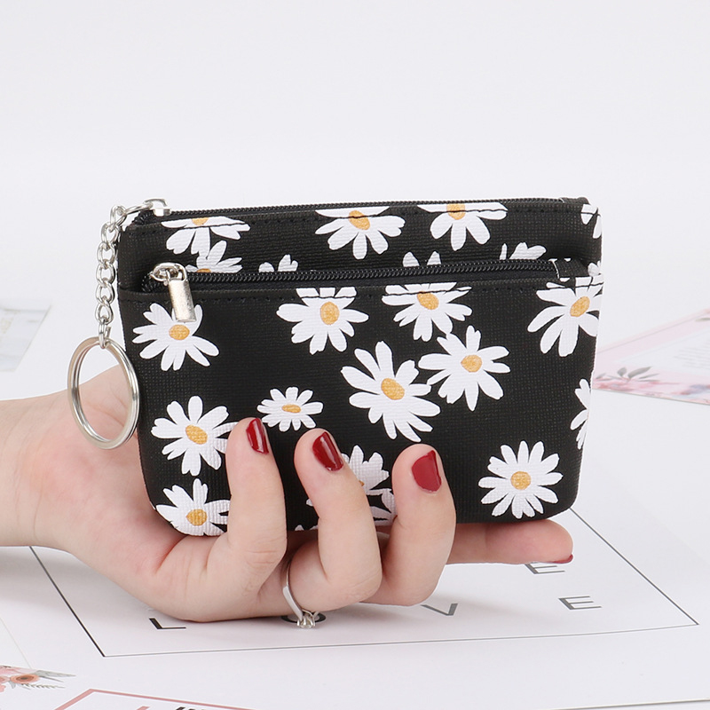 Daisy Coin Purse Women Mini Wallets With Zipper Keychain Card Holder Wal-ID - Picture 8 of 17