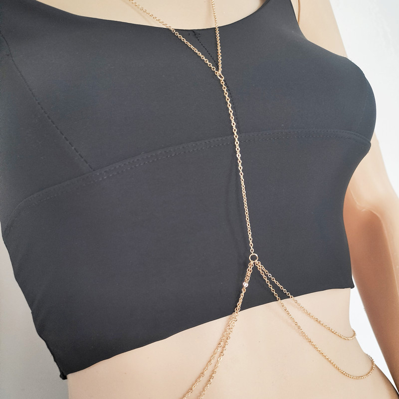 Sexy Chest Chain Bikini Female Body Belly Chains for Women Cross Waist Cha-SA - Picture 2 of 10