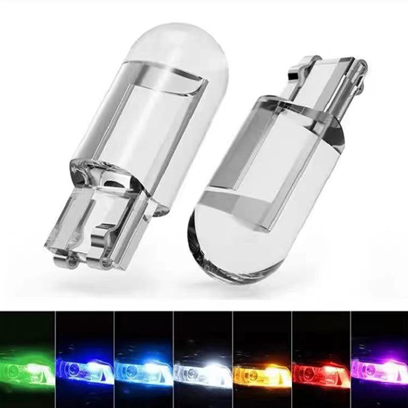 2Pcs T10 Glass Housing Cob Car Led Light Bulb 6000K Wedge License Plate LaRI