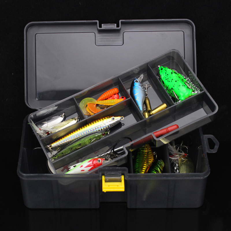 Fishing Tackle Box Waterproof Plastic Double Layer Spinner Tool Accessories  ❤D2