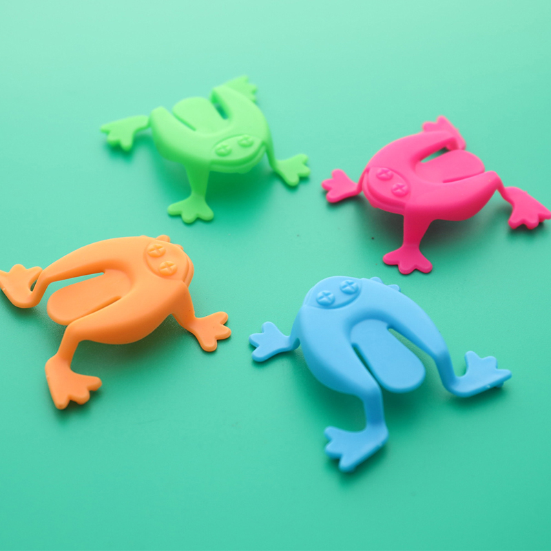 10Pcs Jumping Frog Bounce Toys Kids Novelty Assorted Stress Reliever -ya SN