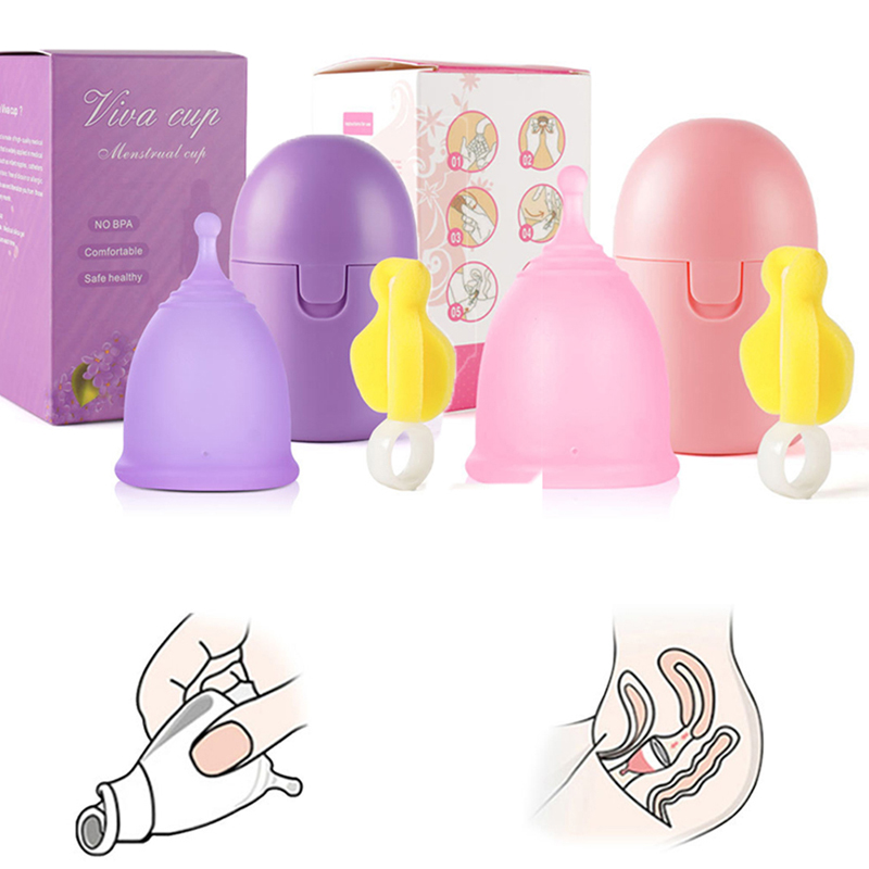Silicone Menstrual Cup Set Portable Menstrual Cup Sterelizer Disinfection B$r