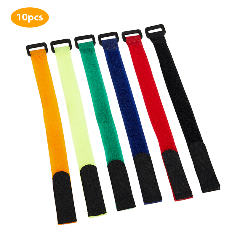 10Pcs 2*30cm Reusable Fastening Bike Tie Nylon Hook & Loop Strap Cable  Ties√ Kc