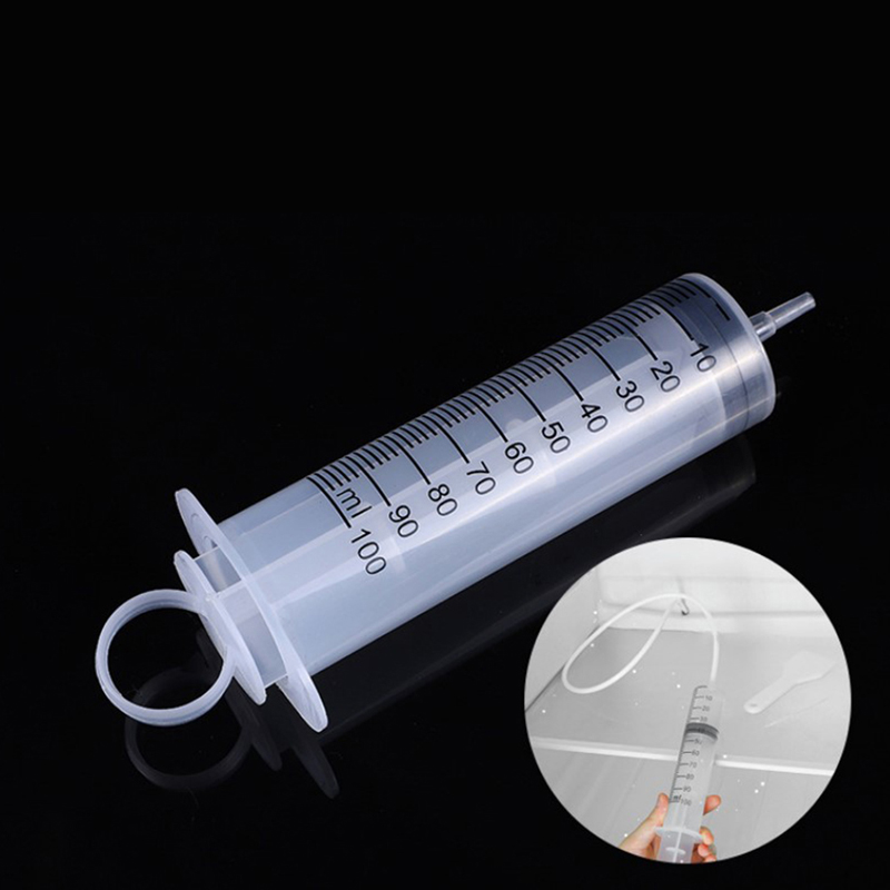 1pcs 100ml Large Capacity Syringe Reusable Pump Measuring With 1m Tube