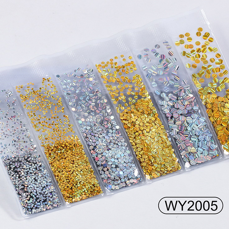 6 grids/bag Nail Art Sequins Colorful Nail Polish Flakes Foils For Manicures*d* - Picture 15 of 30