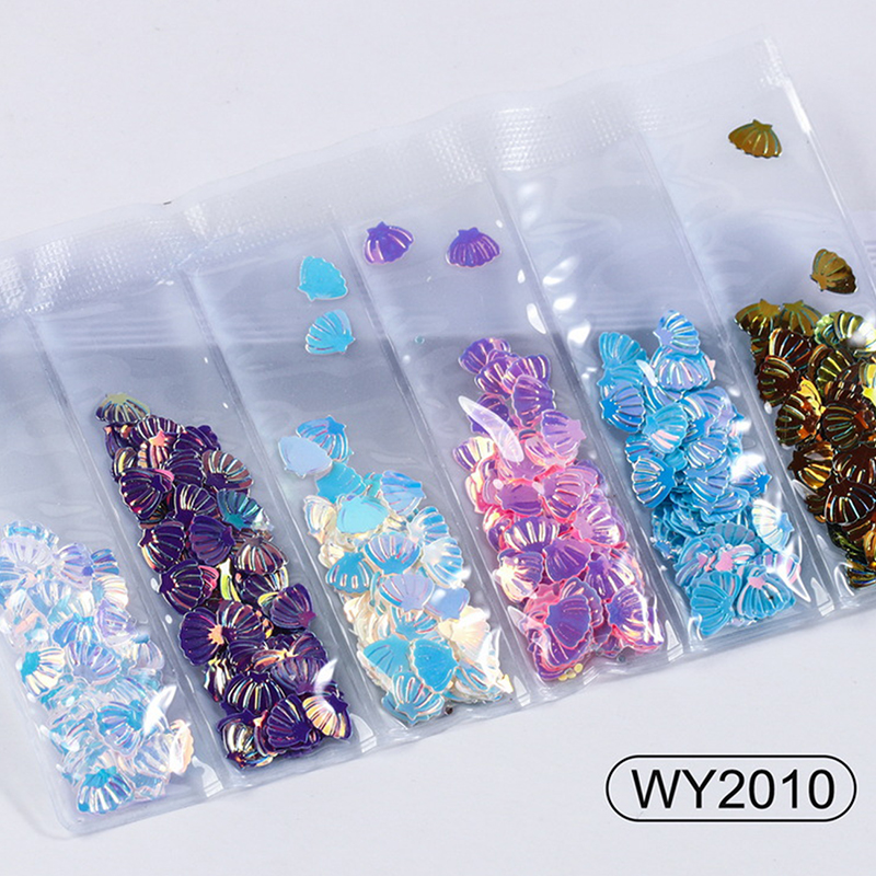 6 grids/bag Nail Art Sequins Colorful Nail Polish Flakes Foils For Manicures*d* - Picture 8 of 30
