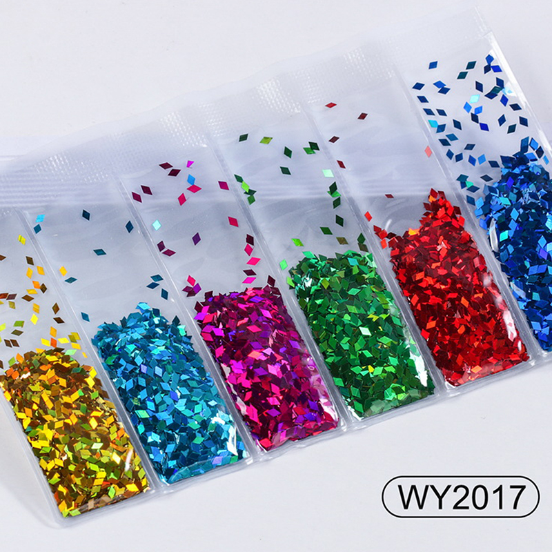 6 grids/bag Nail Art Sequins Colorful Nail Polish Flakes Foils For Manicures*d* - Picture 27 of 30