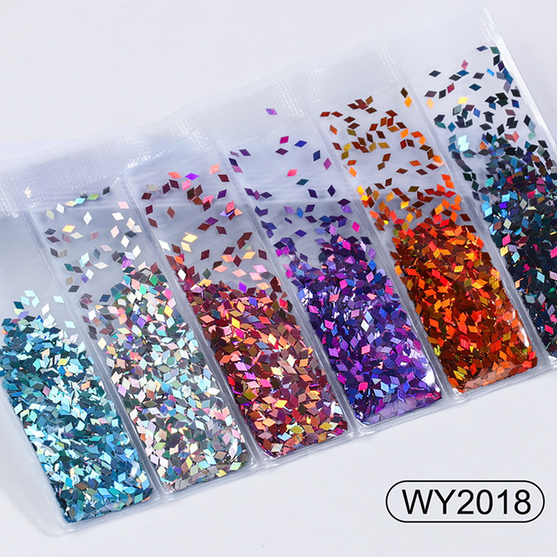 6 grids/bag Nail Art Sequins Colorful Nail Polish Flakes Foils For Manicures*d* - Picture 28 of 30