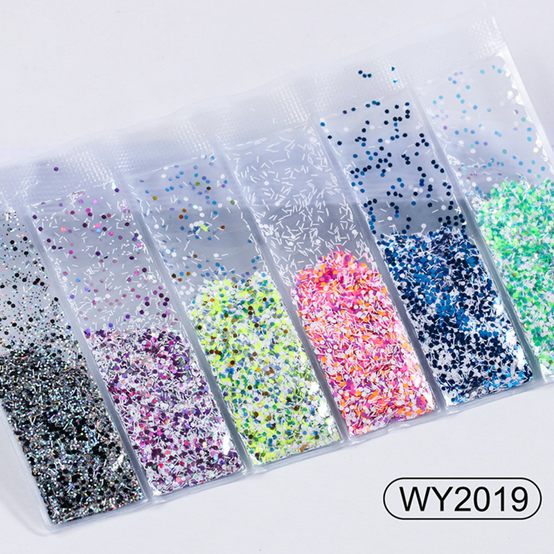6 grids/bag Nail Art Sequins Colorful Nail Polish Flakes Foils For Manicures*d* - Picture 29 of 30