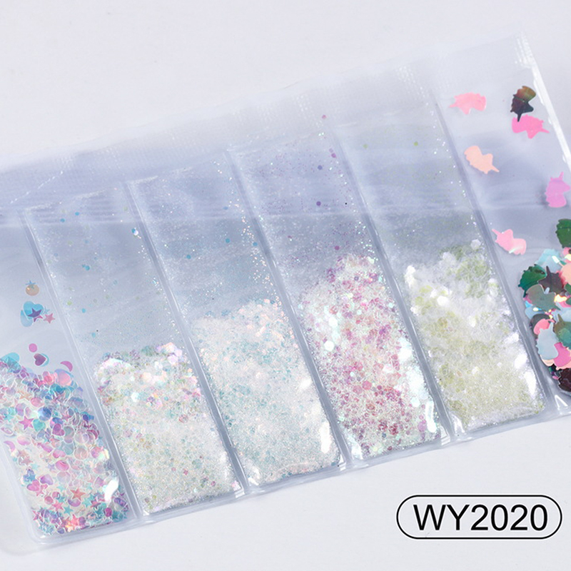 6 grids/bag Nail Art Sequins Colorful Nail Polish Flakes Foils For Manicures*d* - Picture 7 of 30