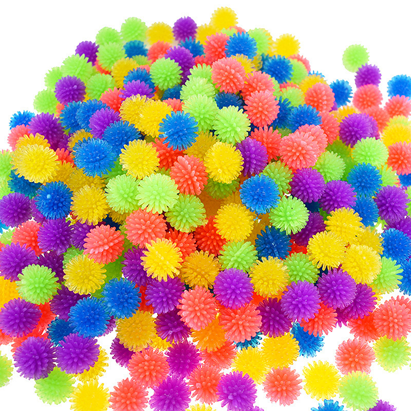 12x Cat Toys Stretch Plush Ball Toy Ball Colorful Interactive Spiky Chew To BIBI