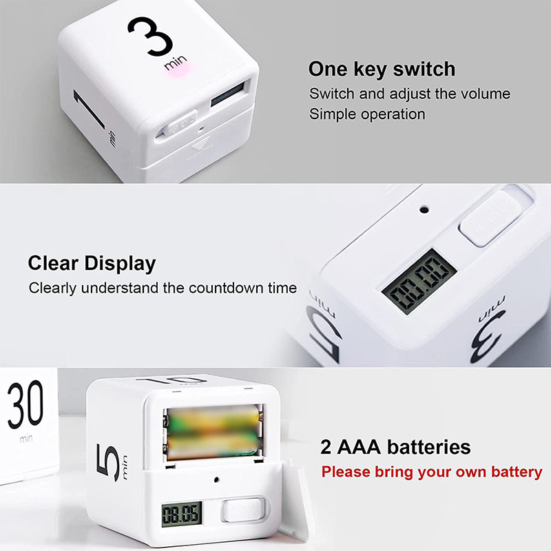 Gravity Sensor Flip Timer Responsive Cube Timer Sports Timer Kitchen Ti*h*