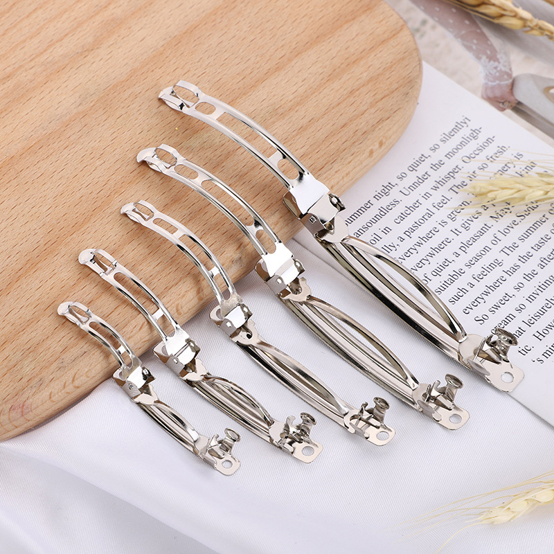 10Pcs Spring Hair Clips Base Blank Barrette Handmade Bow Hairpin Accessories BA
