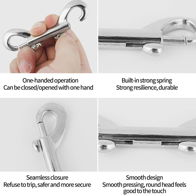 Double Ended Bolt Snap Hooks Heavy Duty Trigger Chain Marine Grade Metal Cl_QU Double Ended Bolt Snap Hooks Heavy Duty Trigger Chain Marine Grade Metal Cl_QU