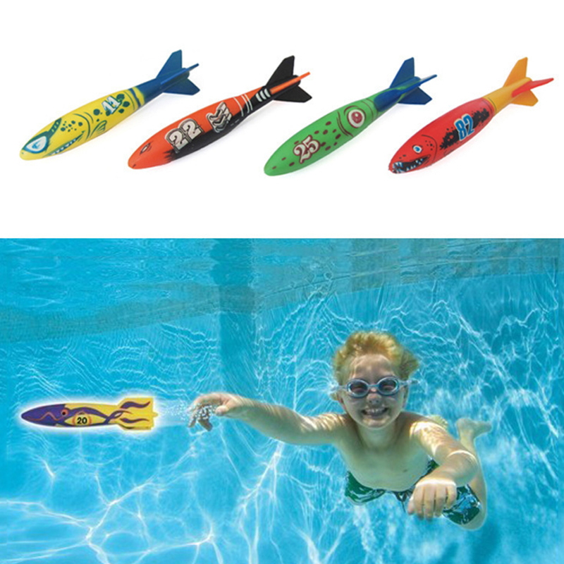 4Pcs Set Diving Torpedo Underwater Swimming Pool Playing Toy Training Tool L G Y