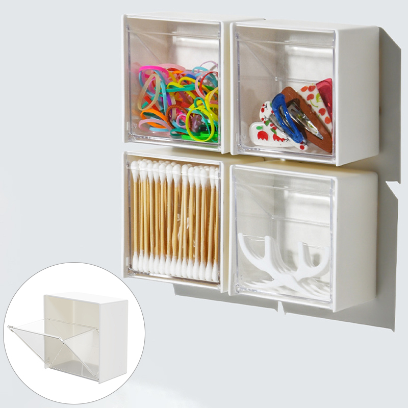 Wall-mounted Cotton pad Holder Makeup Organizer box Plastic Jewelry Stor!DB FN Wall-mounted Cotton pad Holder Makeup Organizer box Plastic Jewelry Stor!DB FN