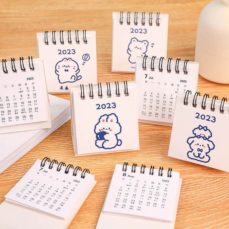 2023 Cute Creative Mini Desk Calendar Stationery School Supplies CalendaCR Bf