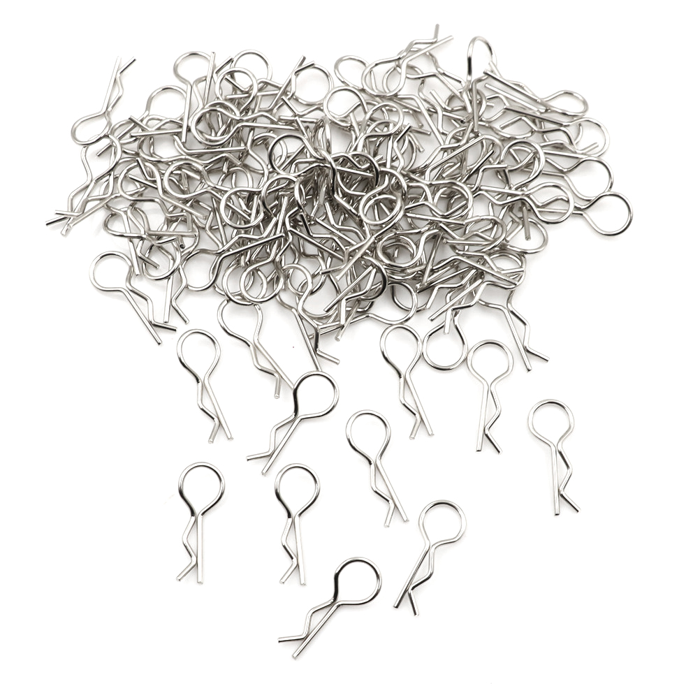 100pcs Stainless Steel Body Clips Pin Shell For 1/10 1/16 RC CAR HSP *d* - Picture 8 of 9