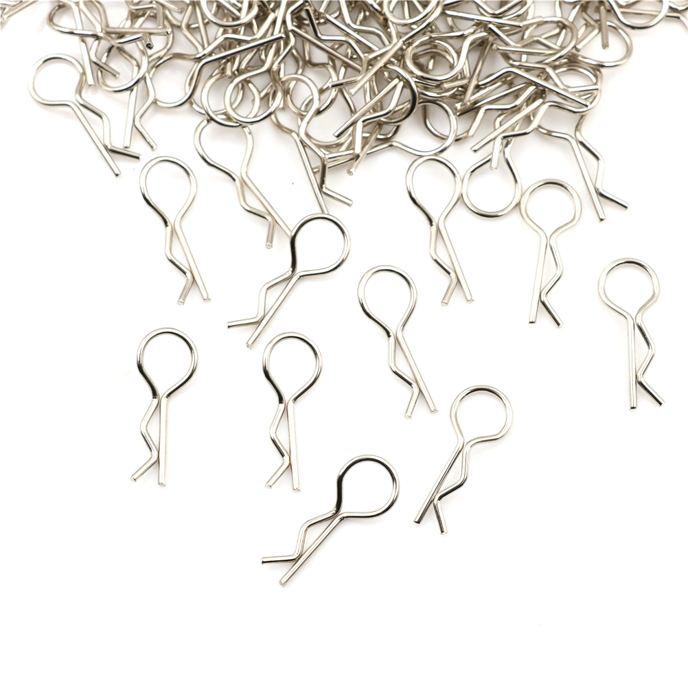 100pcs Stainless Steel Body Clips Pin Shell For 1/10 1/16 RC CAR HSP *d* - Picture 6 of 9