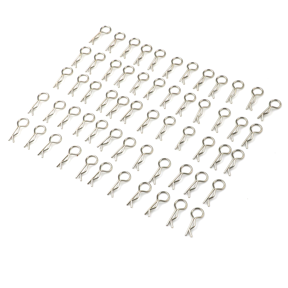 100pcs Stainless Steel Body Clips Pin Shell For 1/10 1/16 RC CAR HSP *d* - Picture 7 of 9