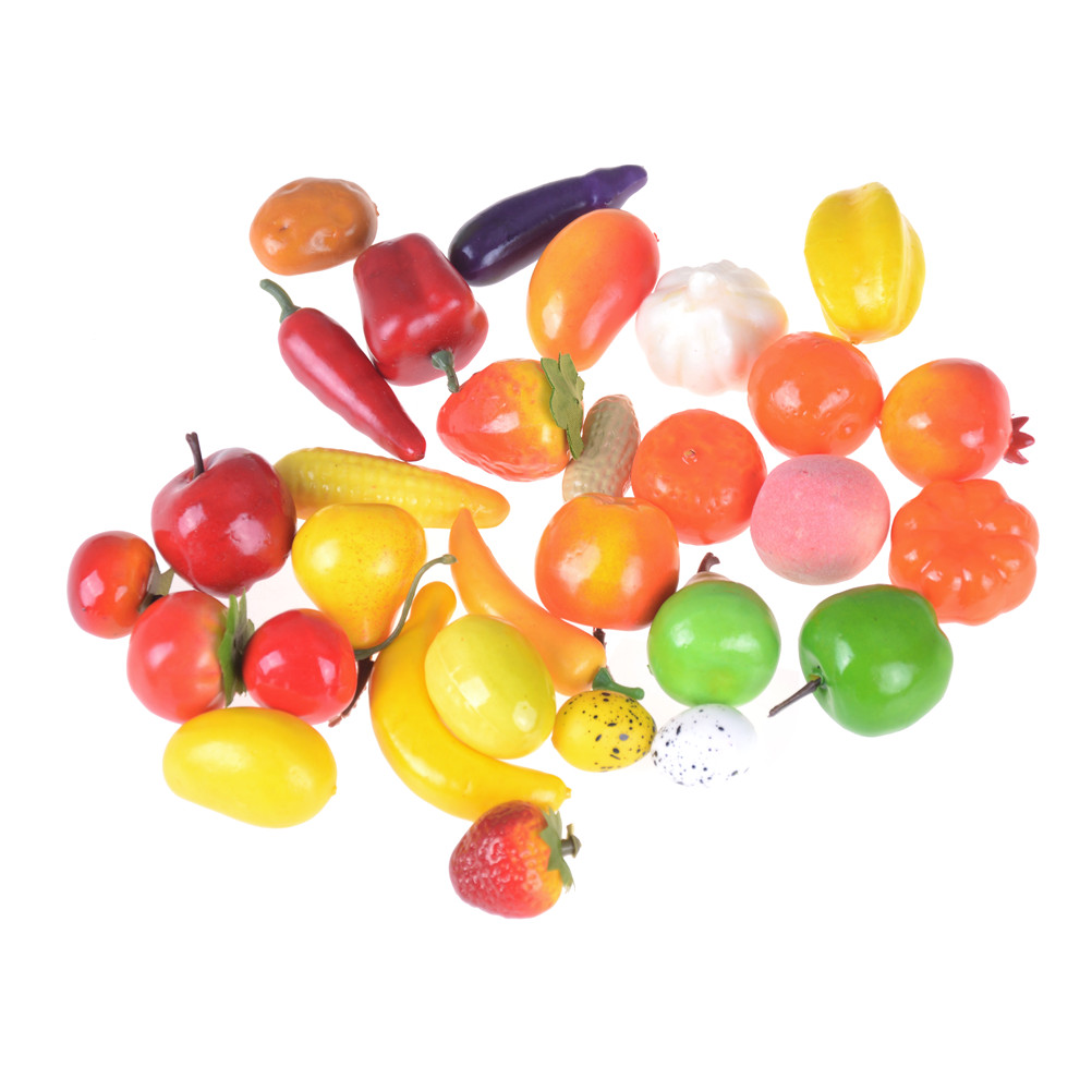 AU 10pcs Mini simulation Fruits Vegetables Kitchen Toys Kid Pretend Play toy.xh