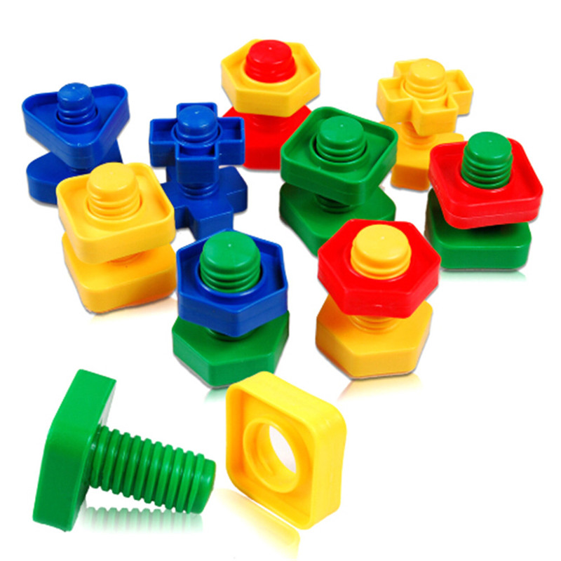 1set Screw Building Block Insert Block Nut Shape Kids Educational Gift Toy .mz u