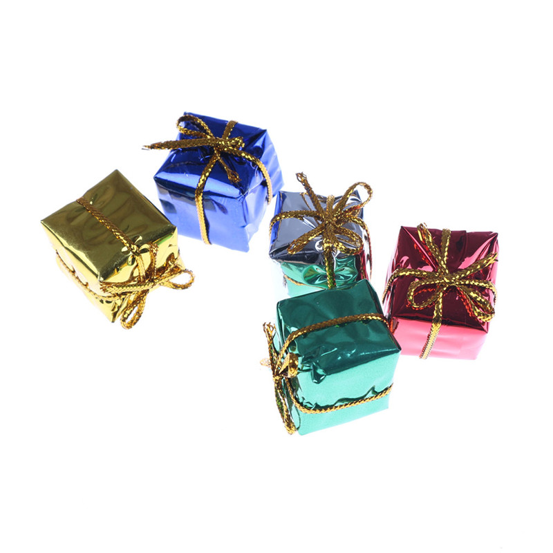 10pcs Christmas Dollhouse Miniature Box Decoration Gift Toy Xmas Tree LM❤
