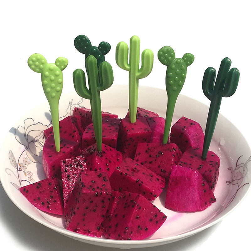 6 pezzi/tacchette cactus frutta forchette dessert forchette stuzzicadenti bambini Ge LN- 6 pezzi/tacchette cactus frutta forchette dessert forchette stuzzicadenti bambini Ge LN-