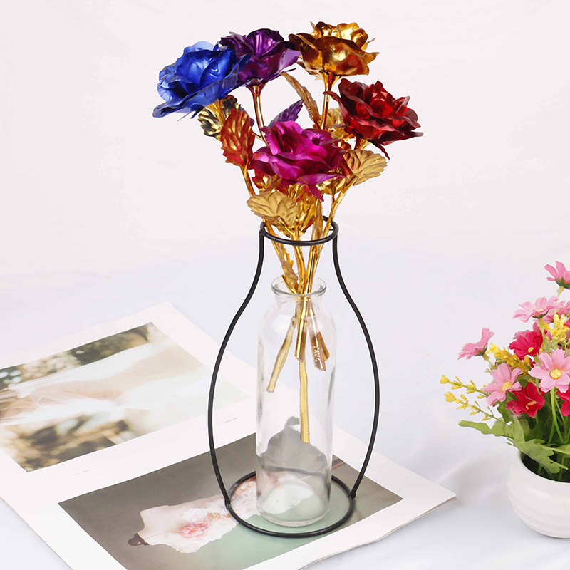 24k gold plated golden rose flowers anniversary valentine's day lovers' gift;k; - Picture 5 of 17