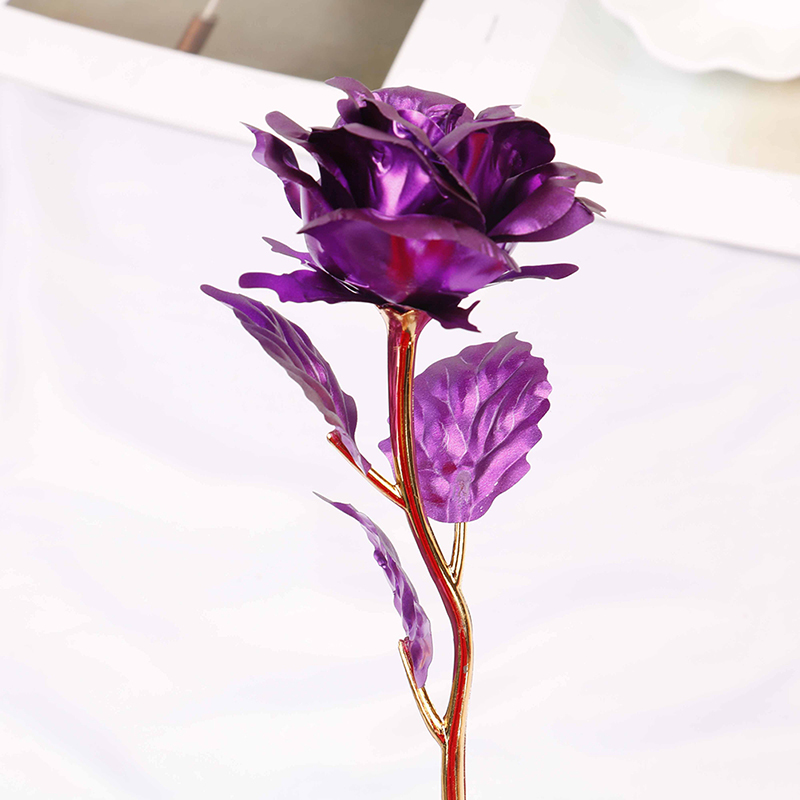 24k gold plated golden rose flowers anniversary valentine's day lovers' gift;k; - Picture 11 of 17