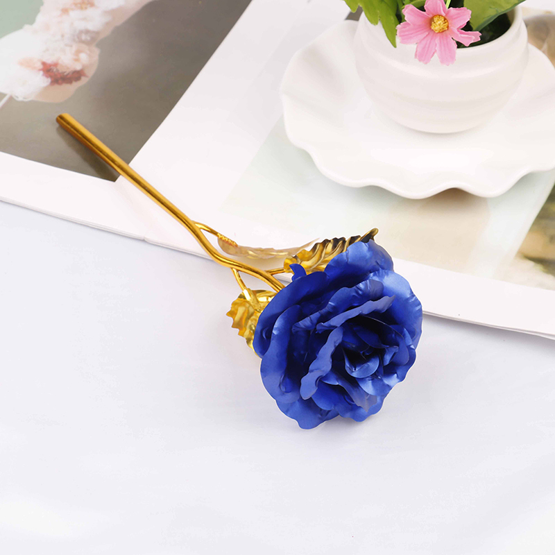 24k gold plated golden rose flowers anniversary valentine's day lovers' gift;k; - Picture 16 of 17