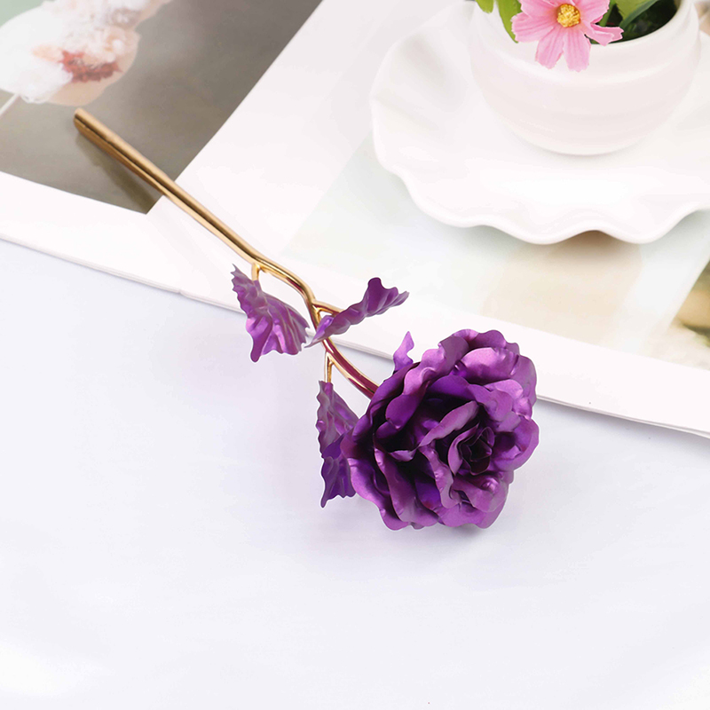 24k gold plated golden rose flowers anniversary valentine's day lovers' gift;k; - Picture 14 of 17