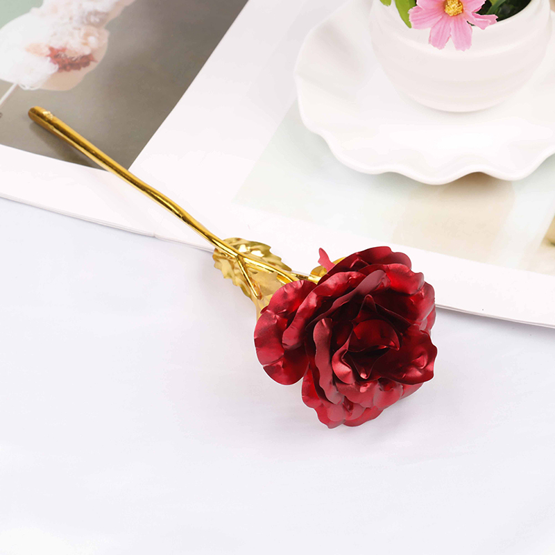 24k gold plated golden rose flowers anniversary valentine's day lovers' gift;k; - Picture 12 of 17