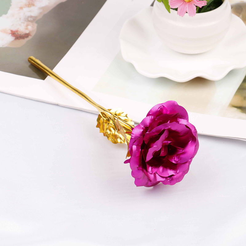 24k gold plated golden rose flowers anniversary valentine's day lovers' gift;k; - Picture 15 of 17
