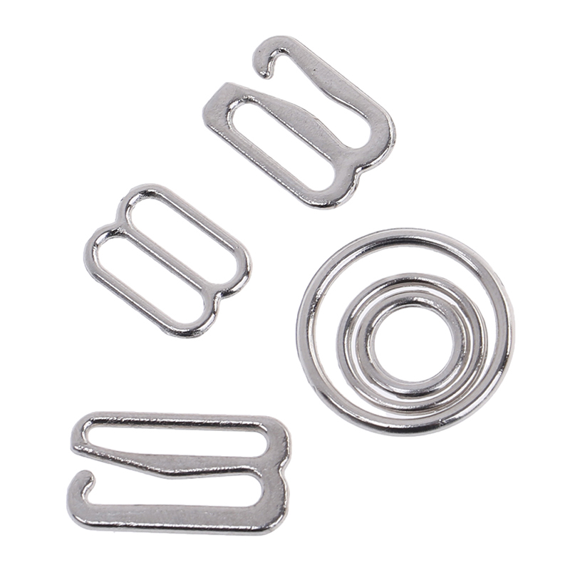 100 Silver metal bra strap adjuster slider/hooks/o ring lingerie sewing  cra-N Ts